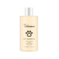 Bottle of mild pet shampoo for dogs, options for 100ml and 300ml sizes.