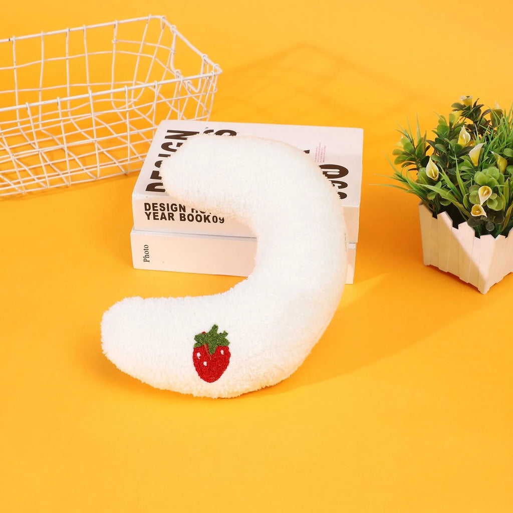Half moon U-shaped cartoon pet pillow for cats and dogs in blue cloth fabric