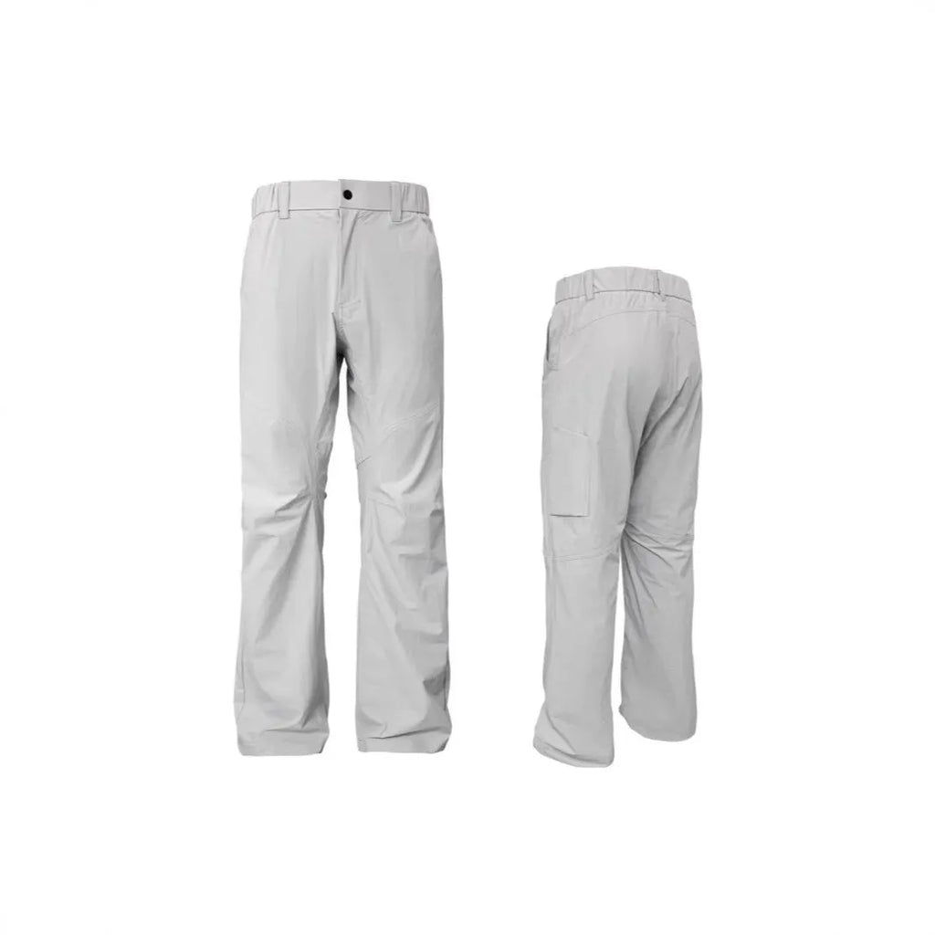 Men's deconstructed trousers with 3D cutting in straight leg style showing Army Green colour option