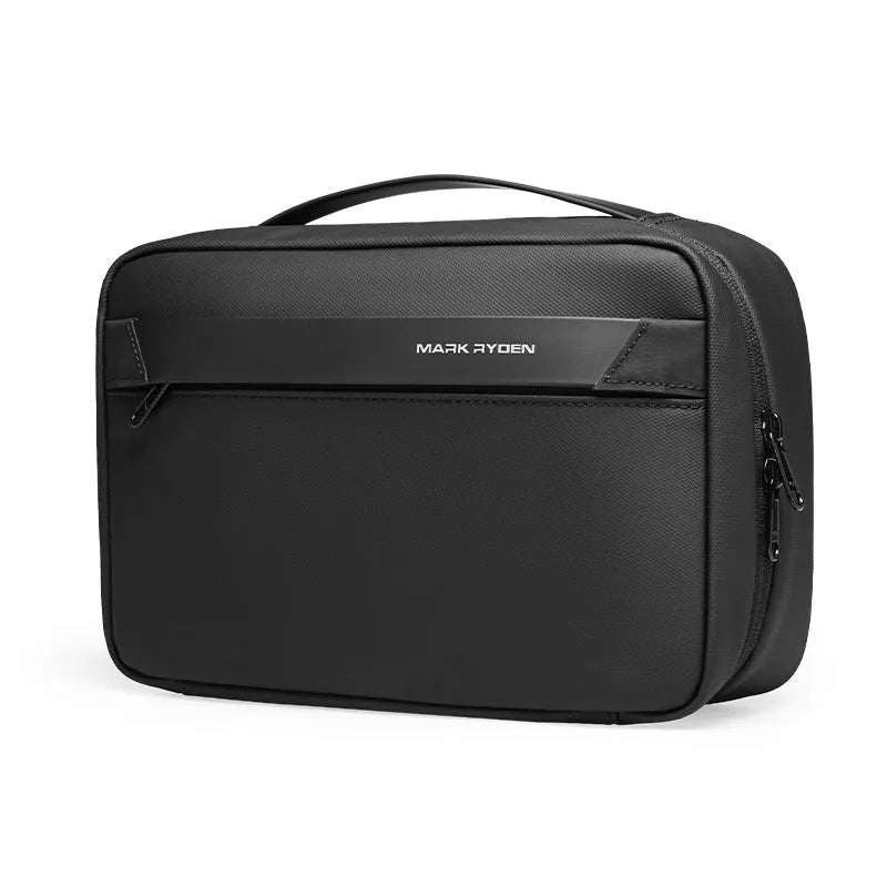 Oxford cloth wet dry separation multi-layer storage bag in graphite gray with sewing line detail.