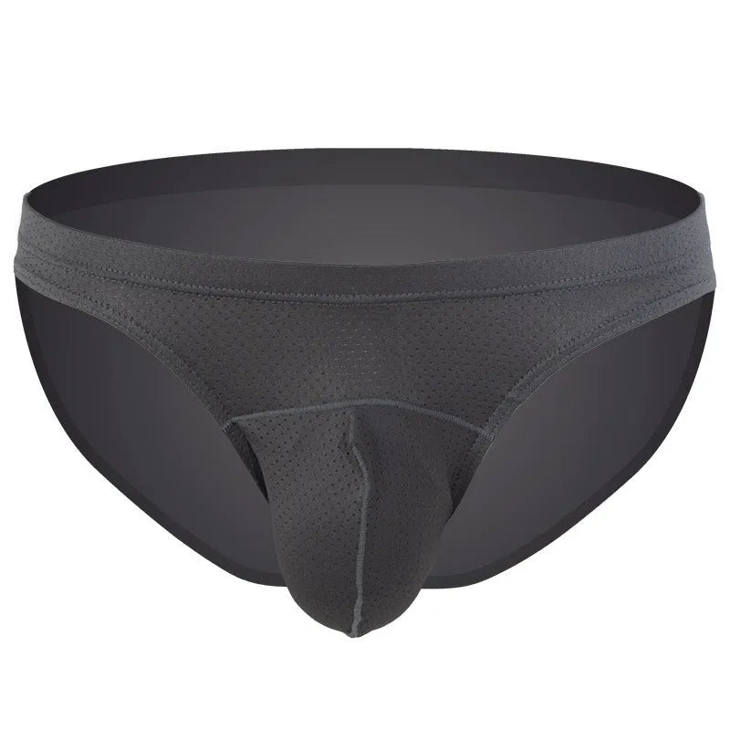 Men's transparent nylon underwear shown in multiple colours: white, blue, black, grey, sky blue.