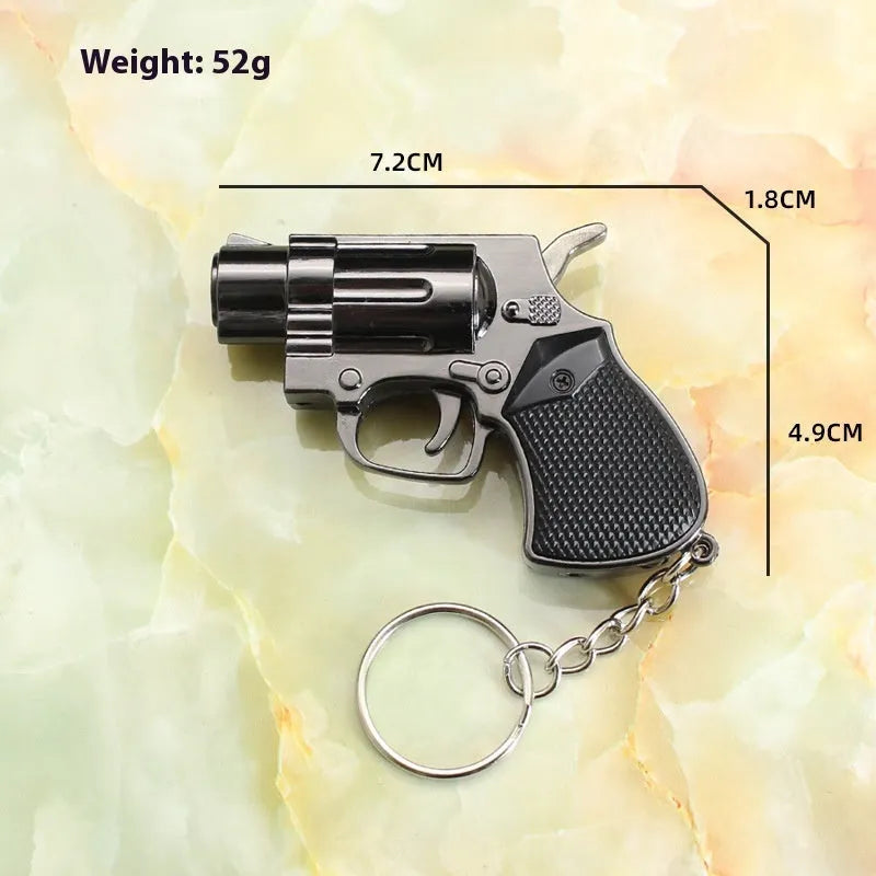 Metal keychain windproof toy lighter in four colours black bronze gold and red bronze