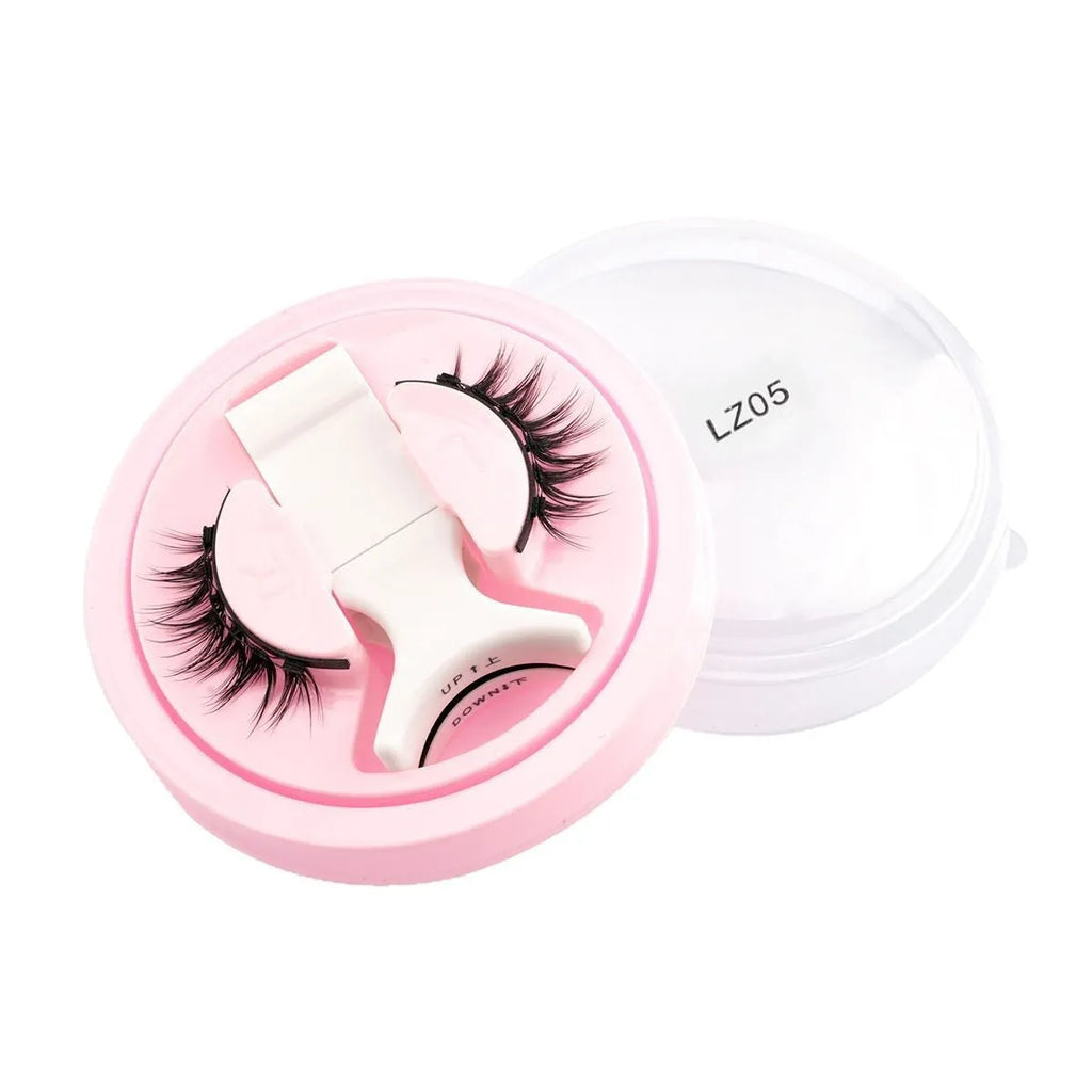 Reusable waterproof false eyelashes with thick artificial fibre construction and natural styling