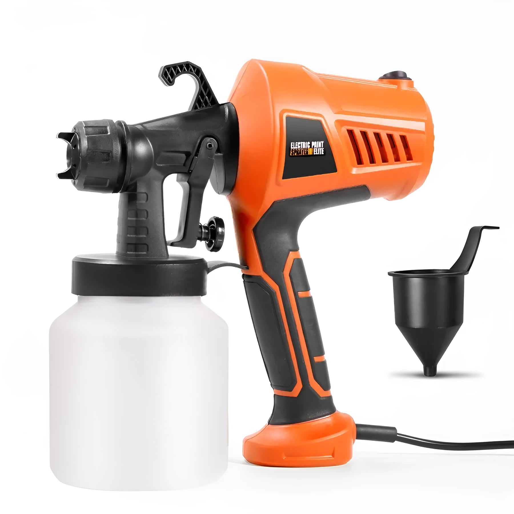 500W orange plastic electric spray gun with 2.5mm nozzle and upper suction feed