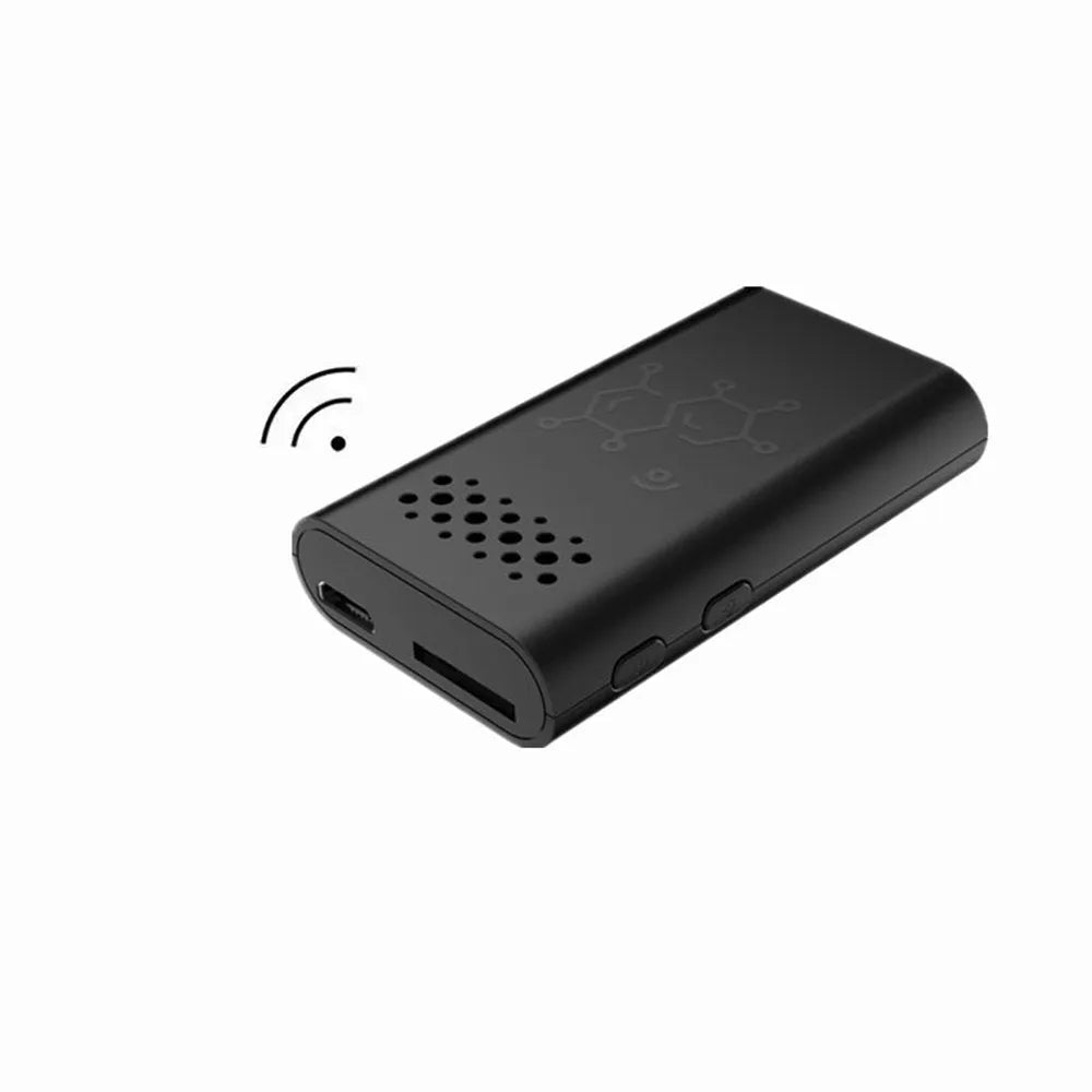 Black indoor WiFi security camera with 1080p HD definition for home monitoring