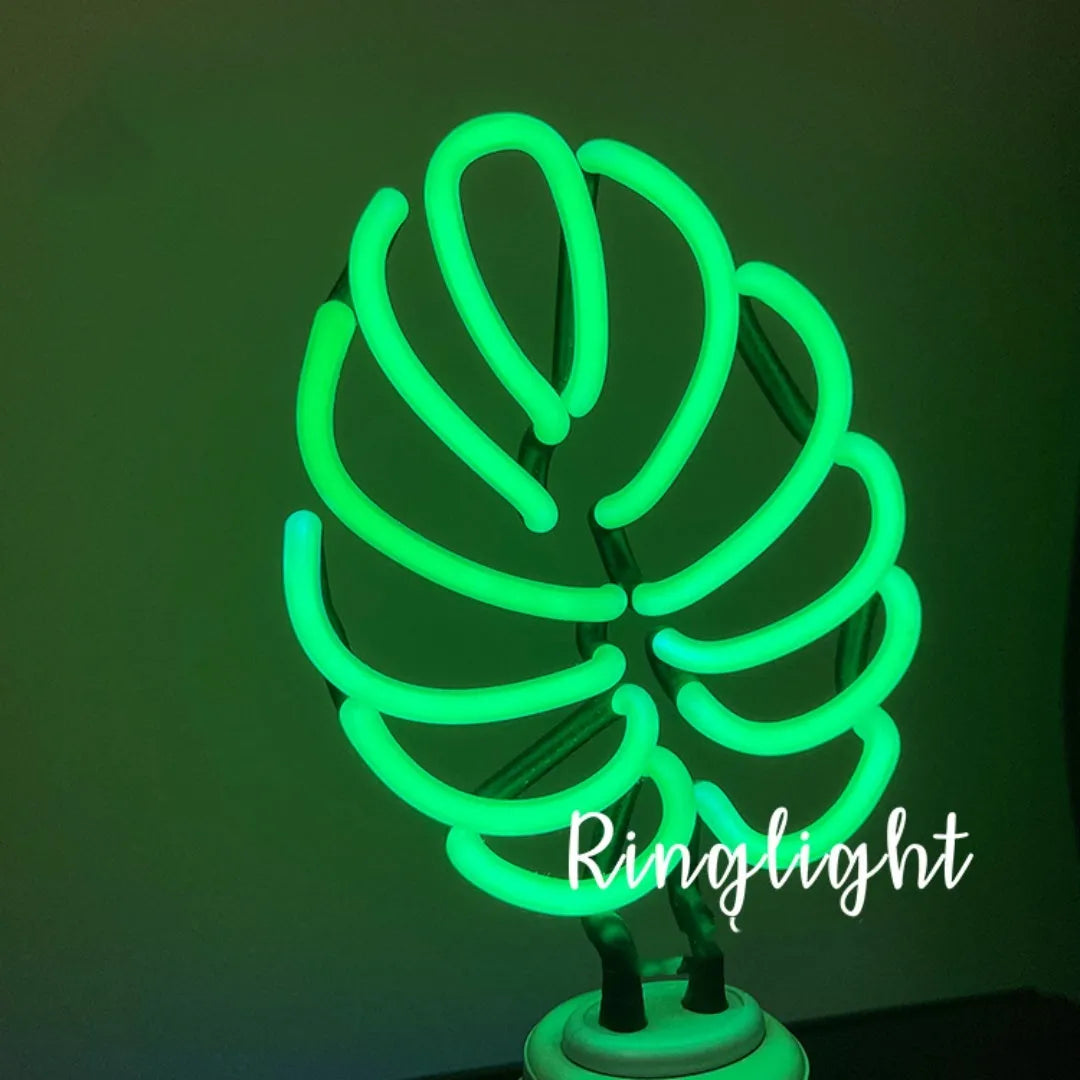 Minimalist bamboo shape desk lamp with green lighting and USB cable