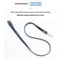 Black PU leather dog lead with traction rope showing adjustable length options for pet control