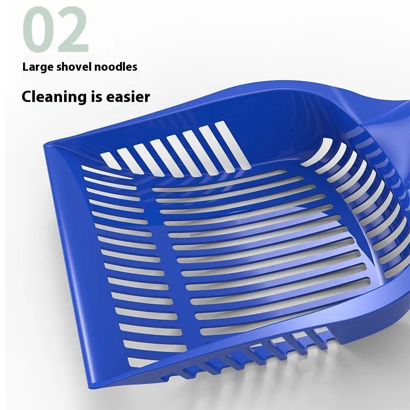 Blue plastic cat litter scoop for cleaning cat toilet trays