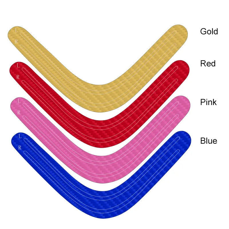 PS5 light bar film sticker in carbon fibre pattern showing blue, gold, pink, and red colour options.