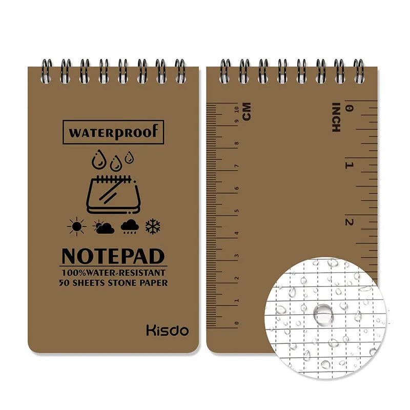 A5 waterproof spiral notepad with stone paper pages in six colour options