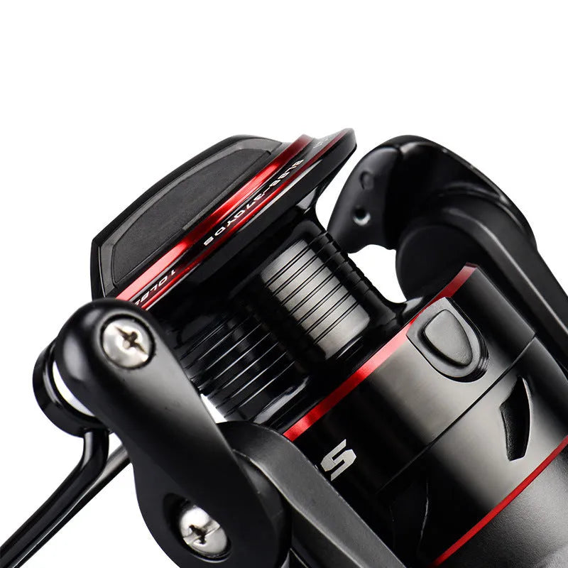 All-metal spinning fishing reel paired with telescopic fishing rod combo for lure fishing