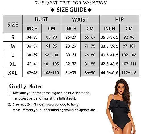 Black one-piece swimsuit with ruffled straps and side cut-out panels on a mannequin.