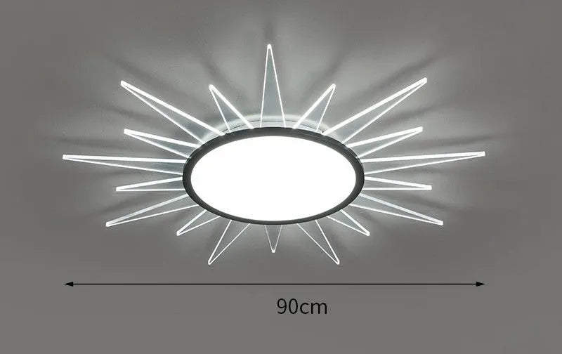 Round aluminium LED ceiling lamp with remote control dimming in modern simple design