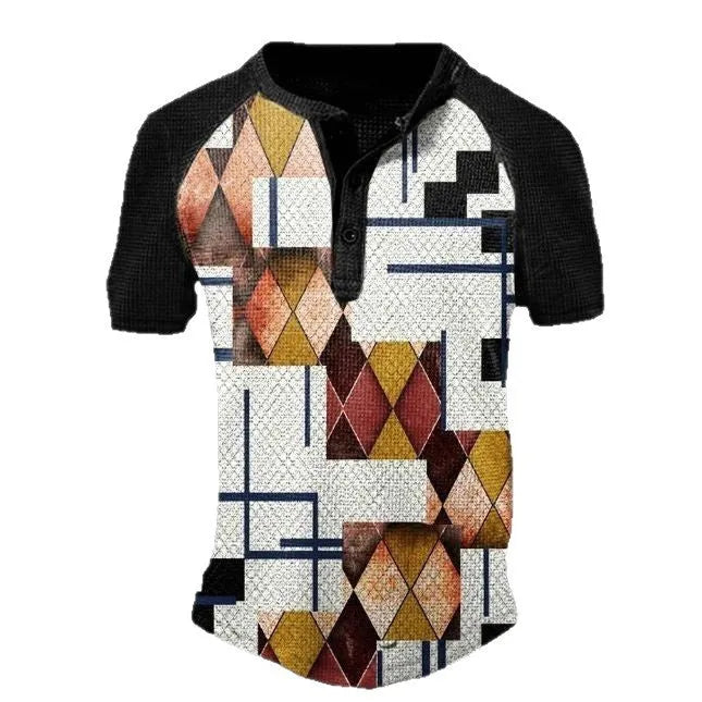 Men's bird eye cloth short sleeve polo shirt with lapel button in various colours