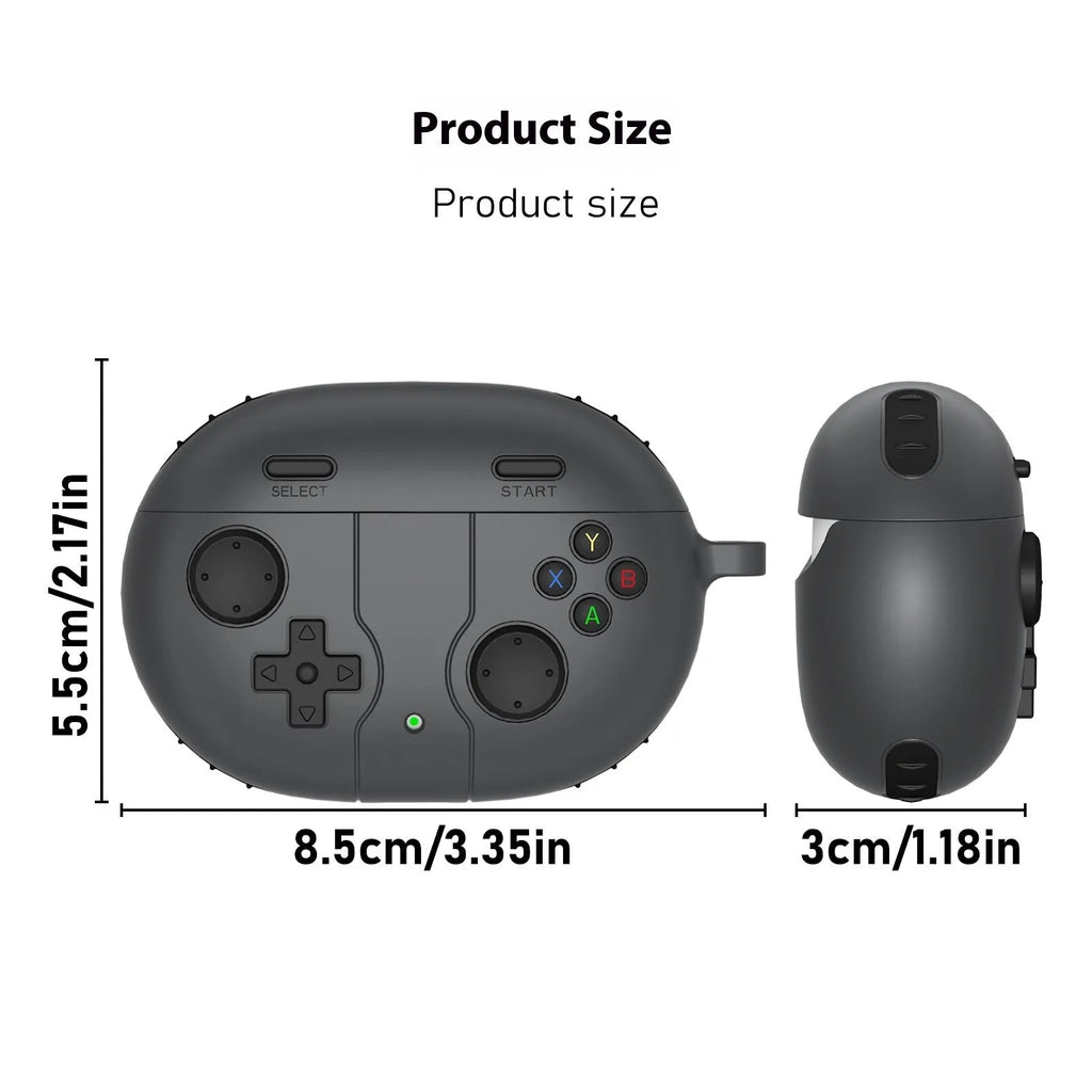 Silicone Bluetooth earphone cover for Beats Studio Buds in pink with embossed game machine pattern
