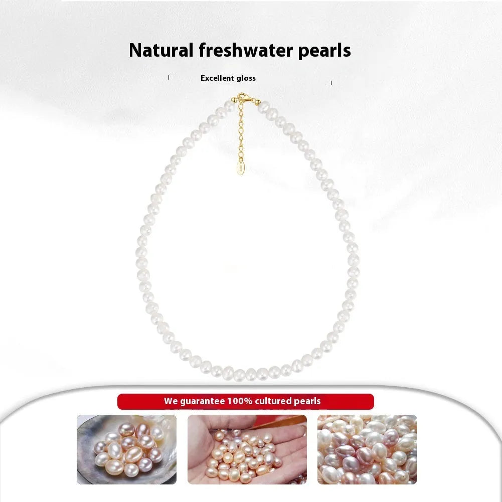 Women's adjustable sterling silver necklace with a single 6-7mm freshwater pearl pendant.