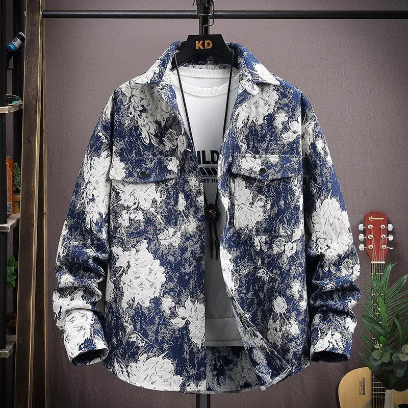 Casual lapel shirt coat in polyester available in blue, black, apricot and red.