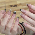 Bulk pack of short square fake press on nails for children in assorted colours.