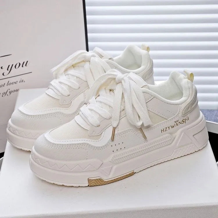 Children's board shoes with thick soles, cross shoulder straps, and round toe design in beige colour