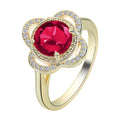 Copper electroplated fruit zircon ring in silver tone on size display