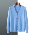 Men's Andy velvet knitted cardigan coat with V-neck design in loose fit casual style