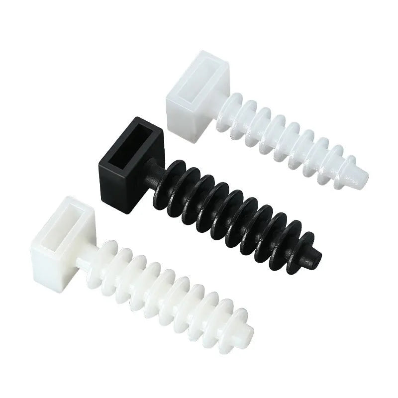 Nylon binding belt holder CH-6 black screw type gecko drilling wall fixing clip