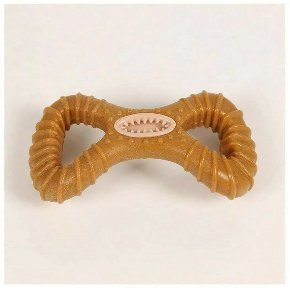 Durable dog chew bone toy for teeth cleaning, shown in 8-shape and Y-shape options.