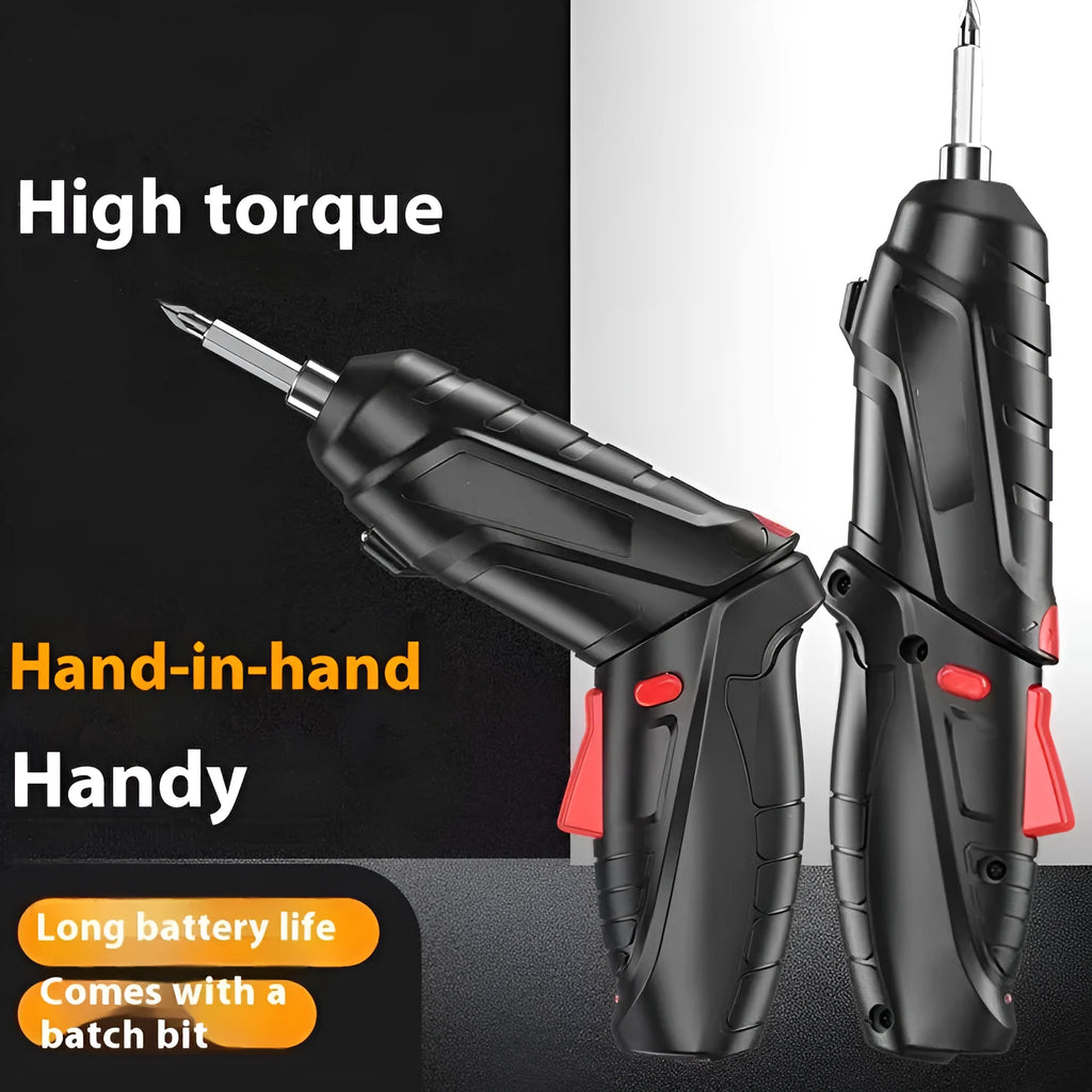 Rechargeable electric screwdriver toolbox 48 piece set with USB lithium battery and dual-purpose convertible handle in compact case