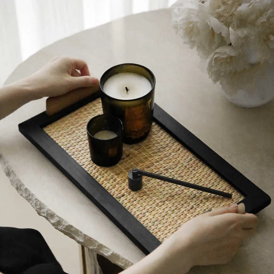 Pine wood dining tray with storage compartments in elegant house tray design