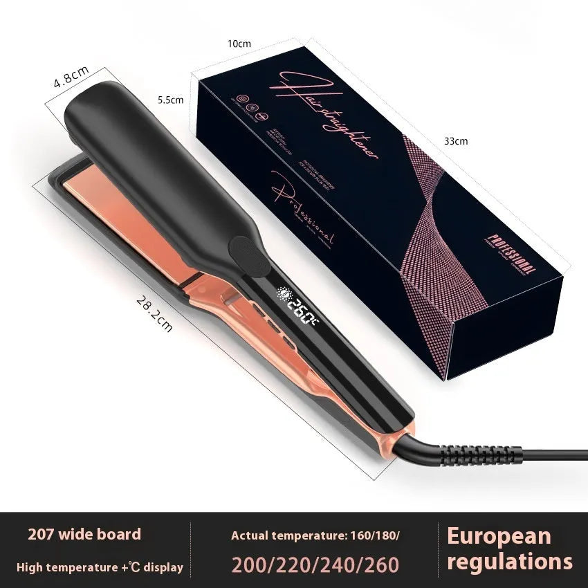 Hair straightener with negative ion technology and temperature display