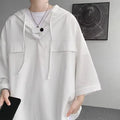 Men's loose fit hooded short sleeve t-shirt in polyester fabric for summer wear