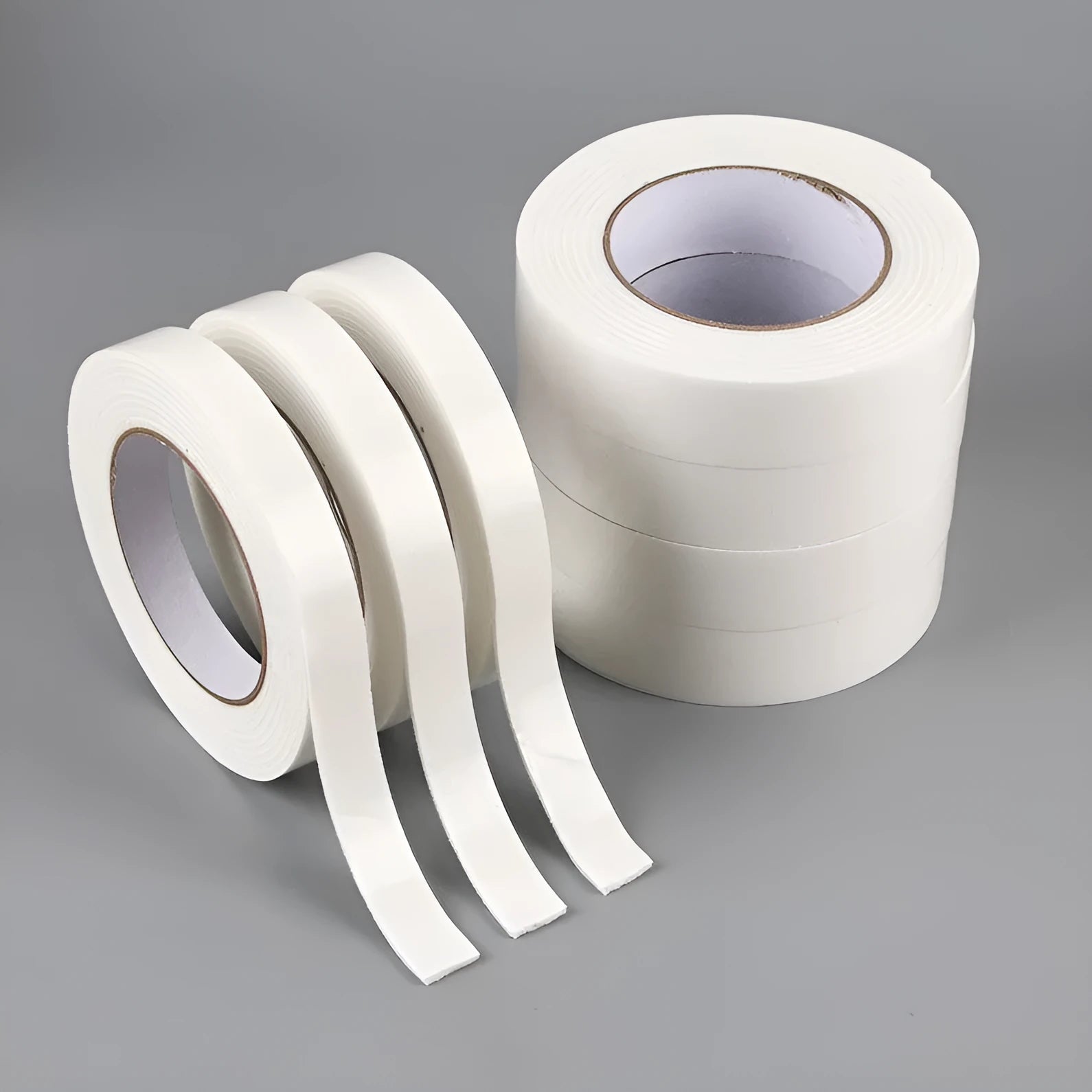 Foam double-sided adhesive sponge tape roll showing 3mm thickness with measurement display