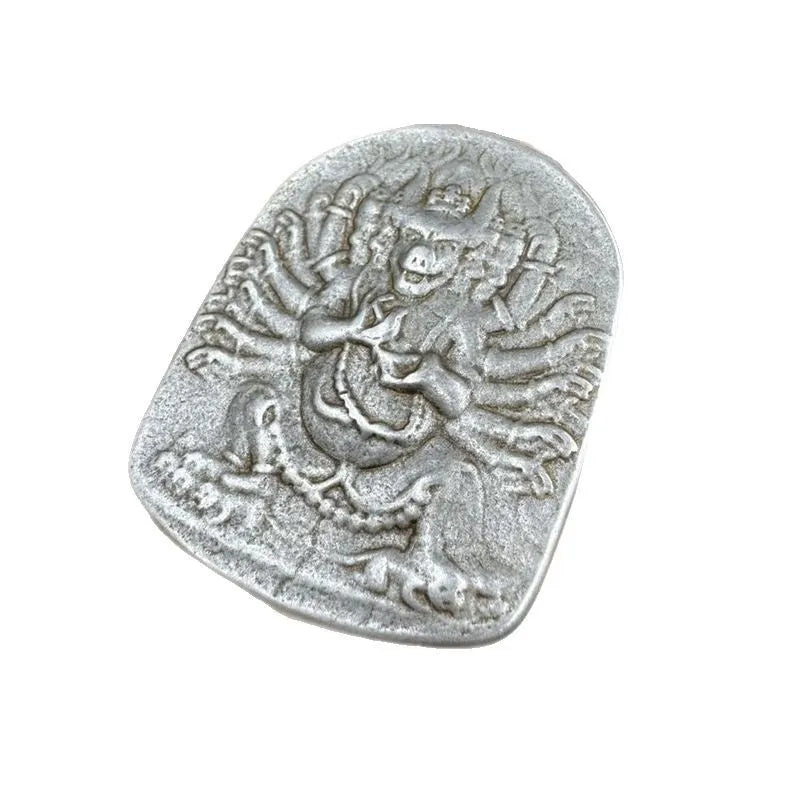 Chinese style iron pendant ornament with Yamantaka Aryaacalanatha Buddhist design