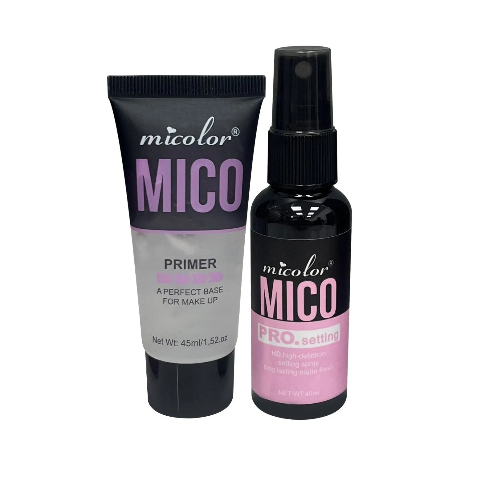 Makeup primer and finishing spray two-in-one set with 45ml lotion and 40ml mist