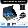 Fish finder unit with 4.3-inch screen connected to an underwater camera on a long cable