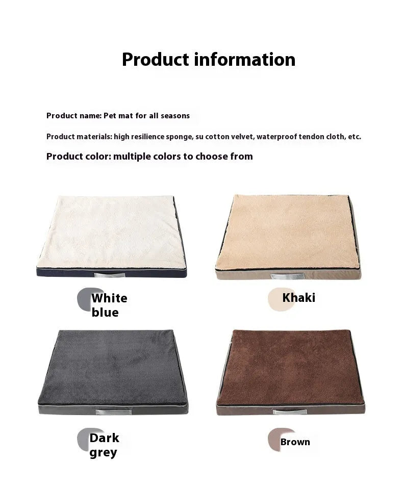 Removable cover memory foam dog mat in brown, shown in a 100x75cm size.