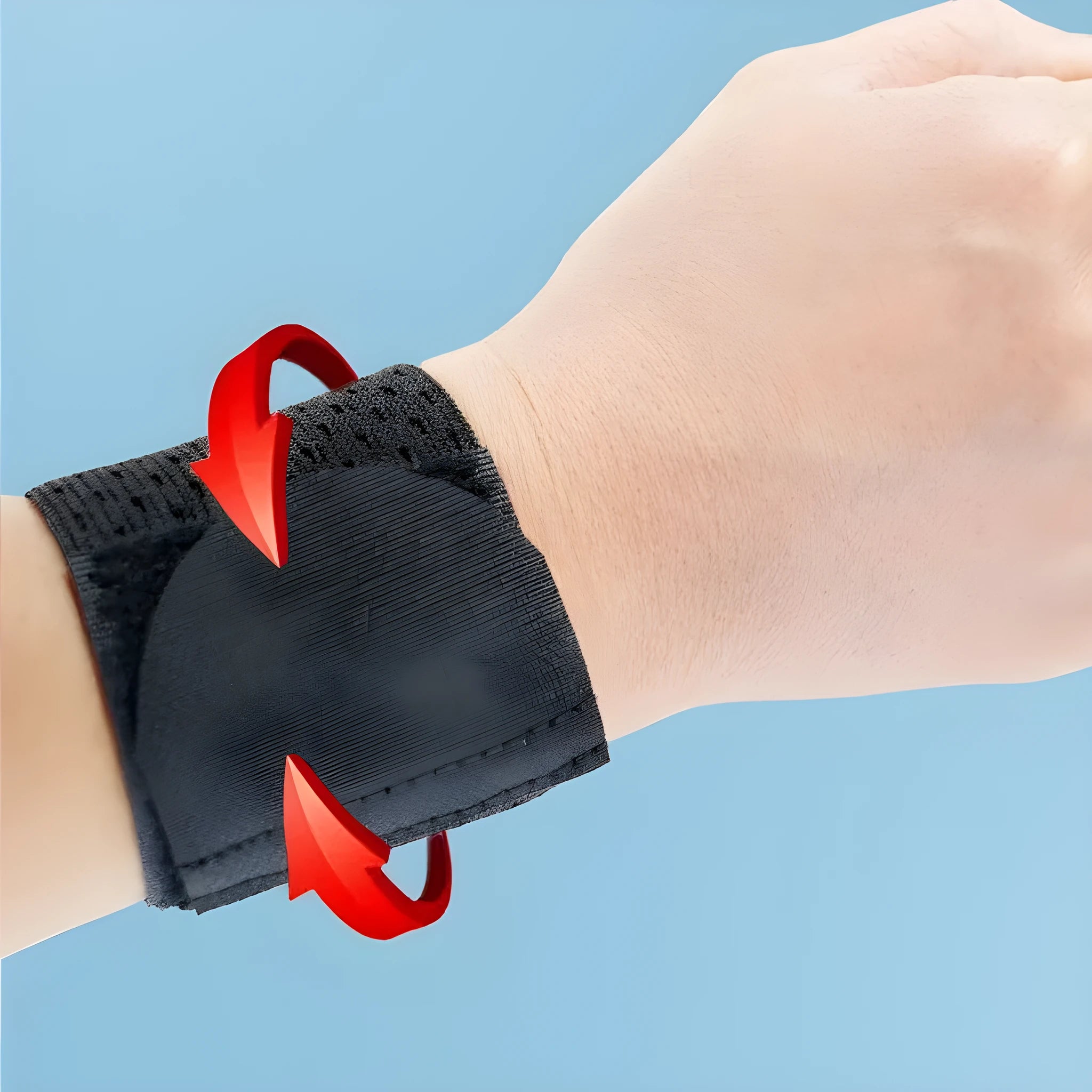 A pair of high elastic breathable athletic wristguards in black, grey, or pink colours.