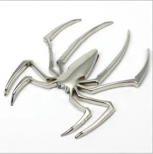 3D metal spider car bumper sticker in zinc alloy measuring 7x5cm