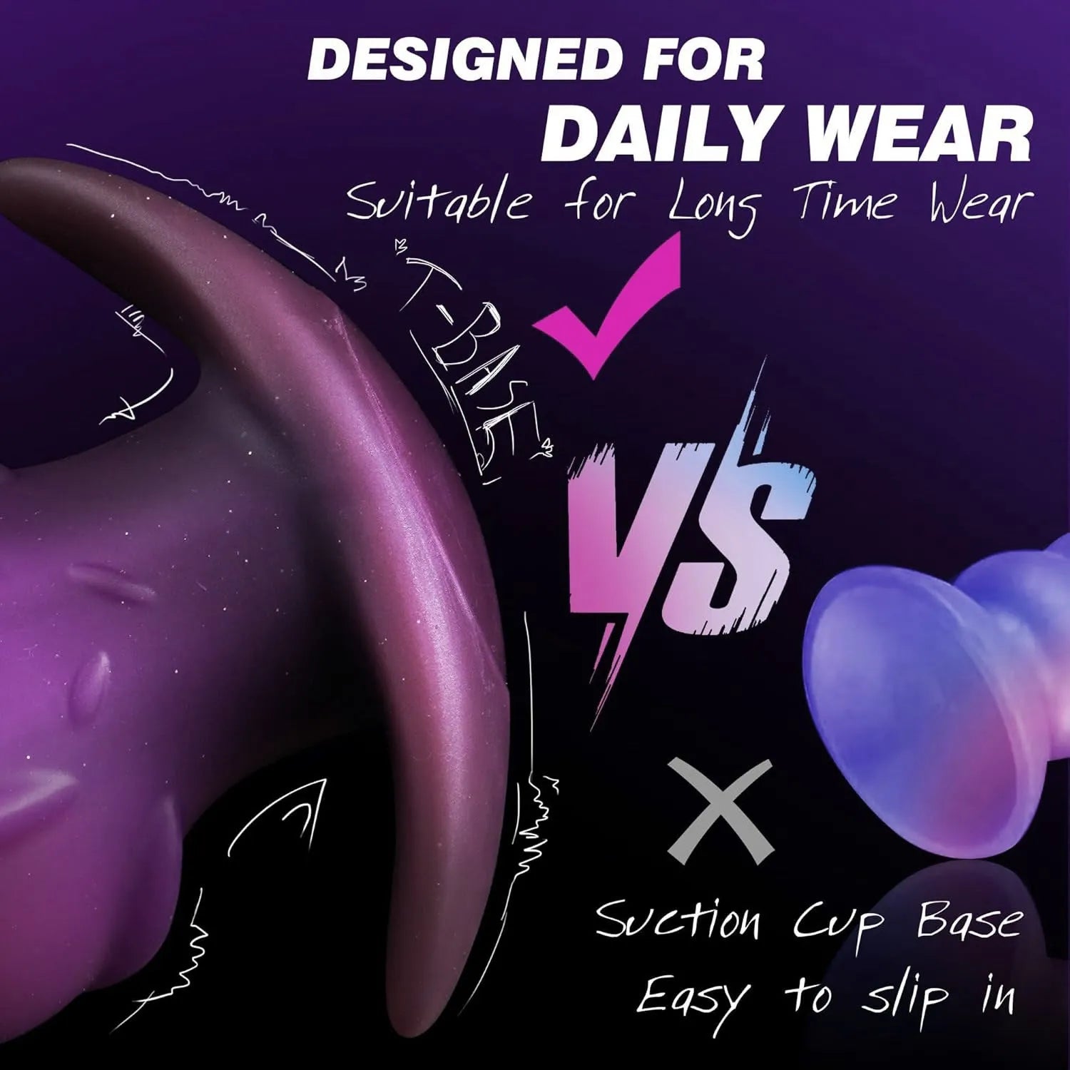 Unisex liquid silicone masturbator available in purple gold and black colors with size options S M L XL