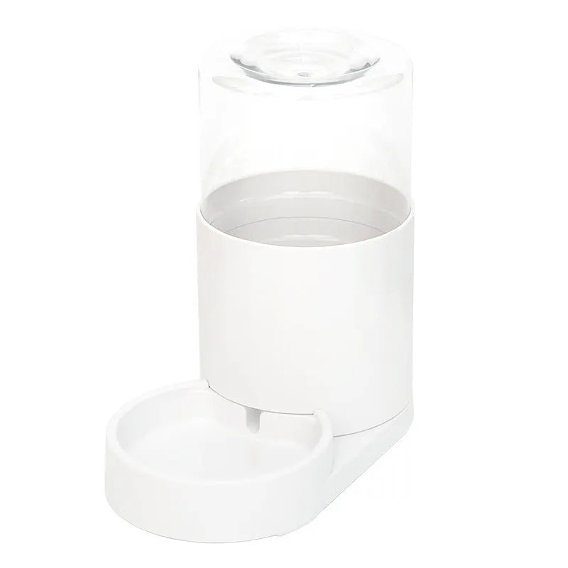Cat water fountain automatic feeder set round white food grade PP plastic water dispenser and feeder on floor