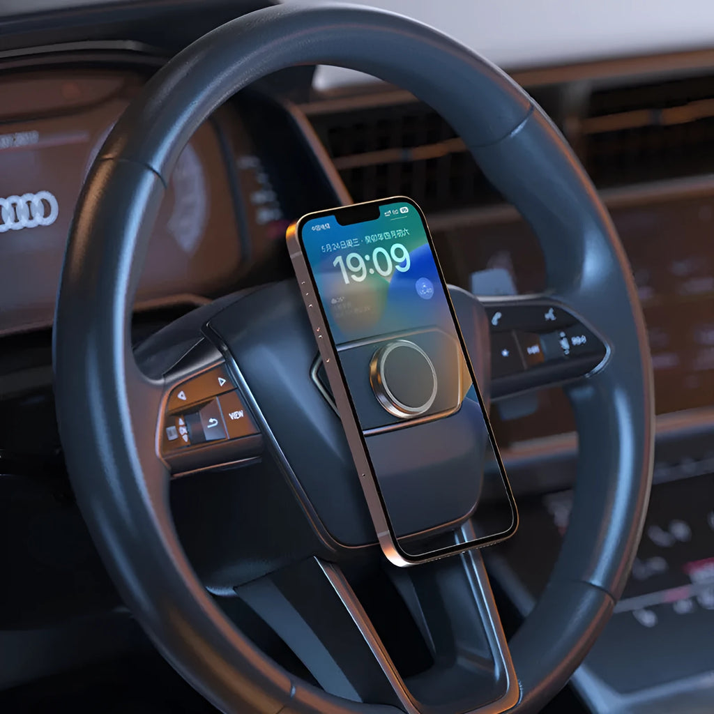 Obsidian black alloy magnetic mobile phone holder with centripetal force adsorption technology