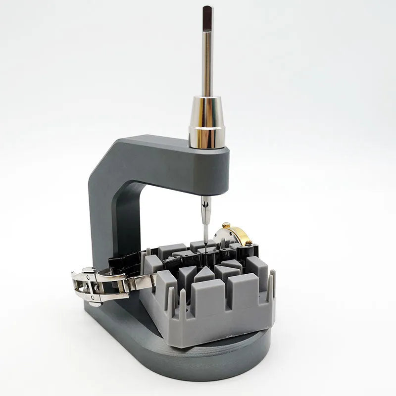 Silver tool steel press strap removal tool with a pointed blade for watch and jewellery repair.