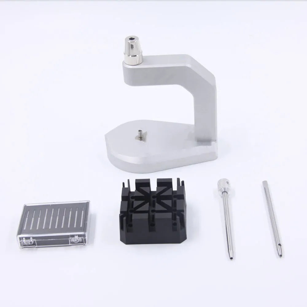 Silver tool steel press strap removal tool with a pointed blade for watch and jewellery repair.