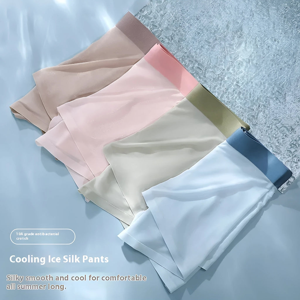 Men's Ice Silk graphene cooling antibacterial shorts in bean green colour, showing seamless design.