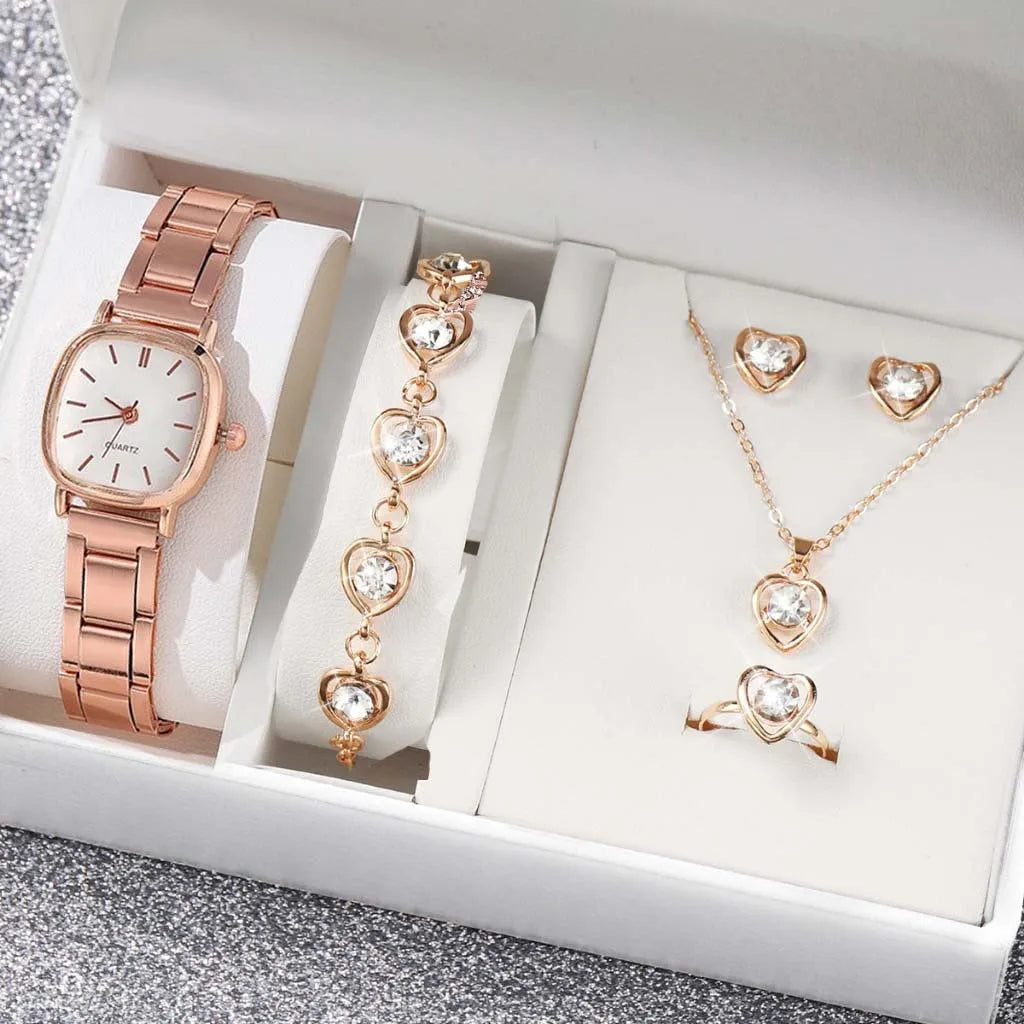 Women's alloy square Roman quartz watch, 10mm thin, silver case with white screen and Roman numerals