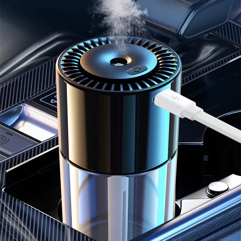USB plug-in spray perfume humidifier with glass perfume seat in Classic Ocean colour