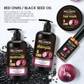Red onion shampoo and conditioner four-piece set with hair mask and essential oil bottles