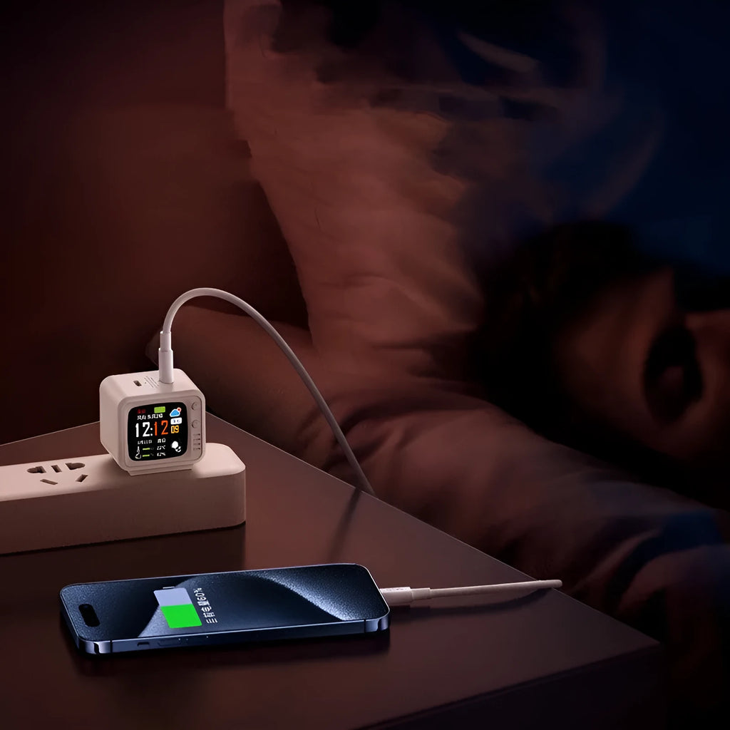 White 35W fast charging plug with type-C interface for mobile phones and tablets