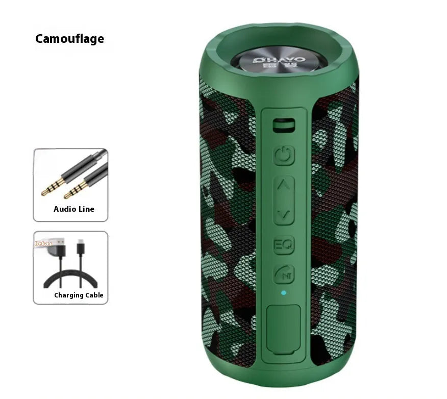 Portable Bluetooth speaker in black standard edition with waterproof nylon net silicone shell and subwoofer