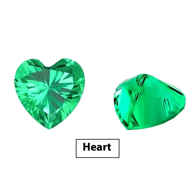 Columbia green treasure colour simulated emerald gemstone in round and emerald cut sizes